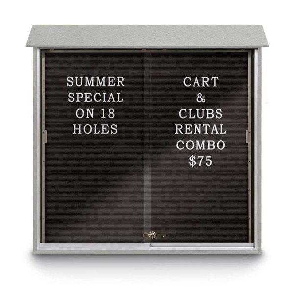 United Visual Products Outdoor Enclosed Combo Board, 72"x36", Bronze Frame/Green & Cork UVCB7236ODBZ-GREEN-CORK